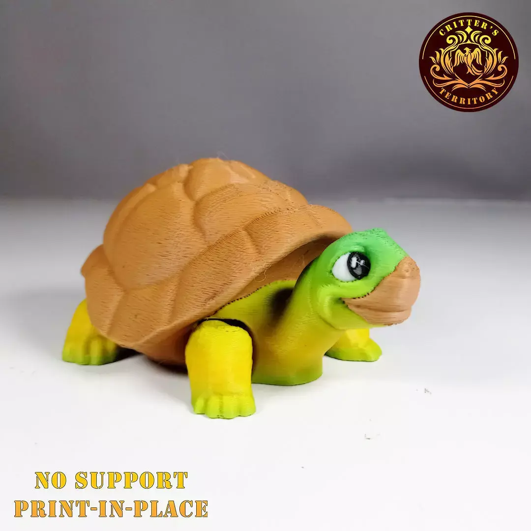 Flexi Tortoise No support Print in Place Articulate 3D print model