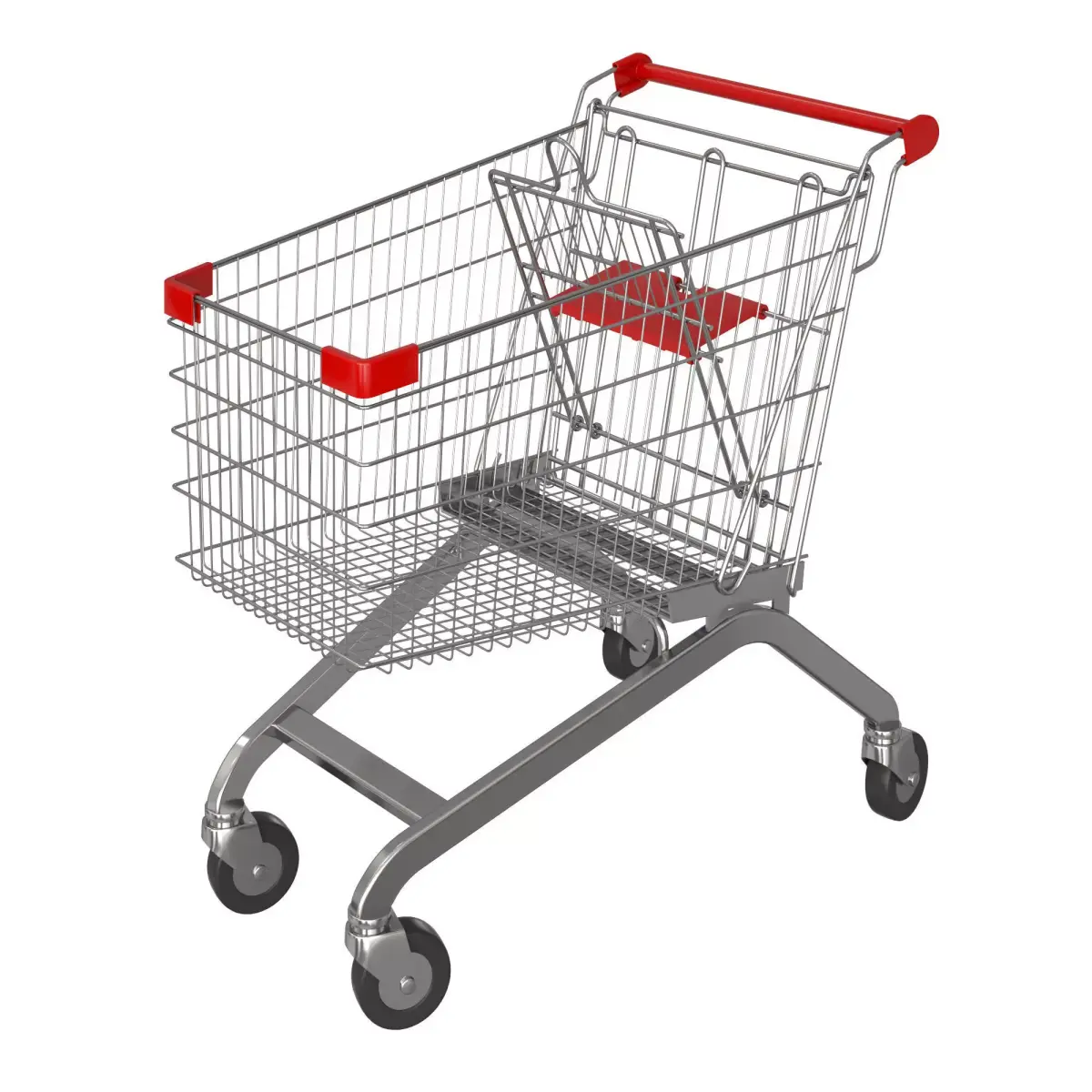 Red shopping cart 3D model purchase