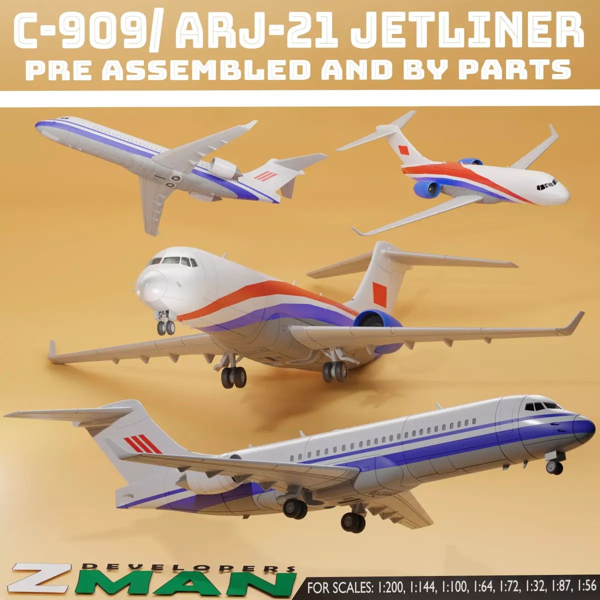 Comac C909 ARJ21 PASSENGERS AIRCRAFT V1 3D print model