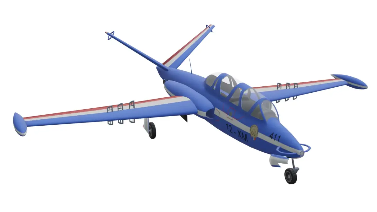 Fouga Magister CM-170 Low-poly 3D model