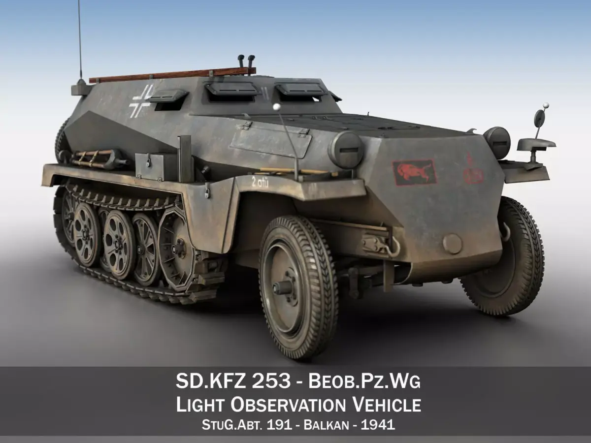 SD KFZ 253 - Beob Pz Wg - StuG Abt 191 3D model