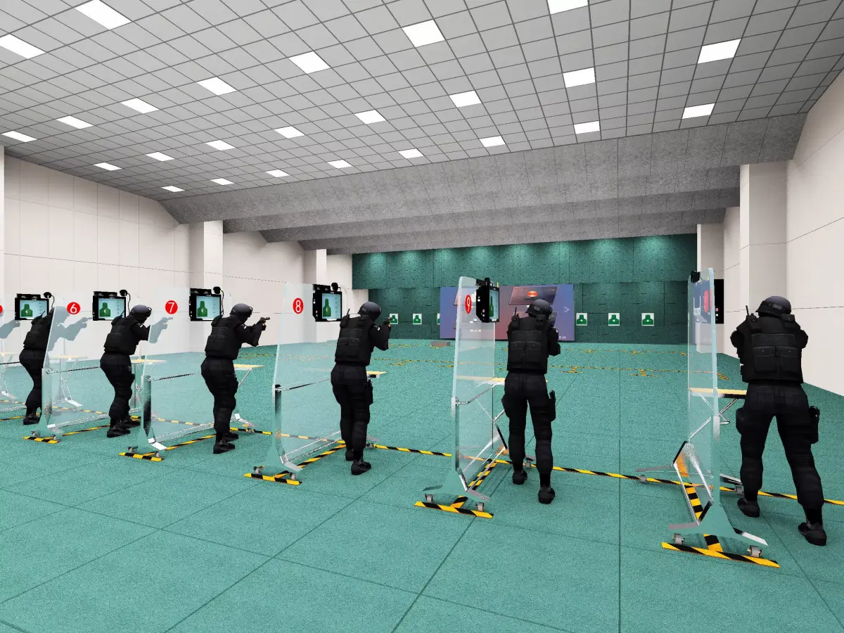 Shooting range Low-poly 3D model 3