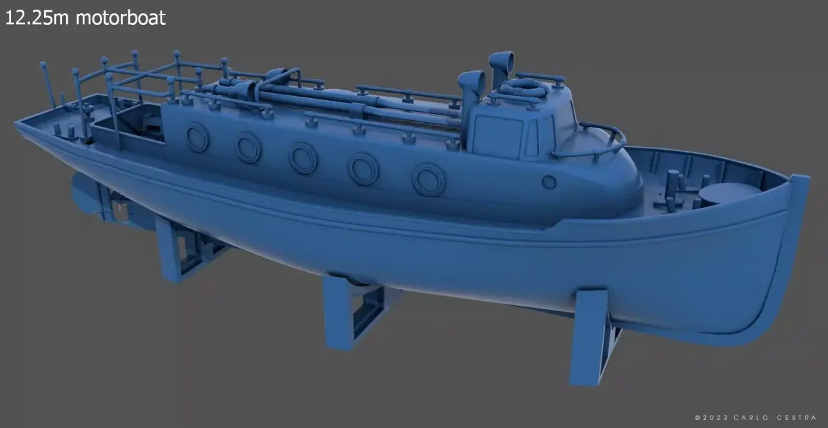 12m italian ww2 motorboat - Commercial license  - 1-100 scale 3D print model