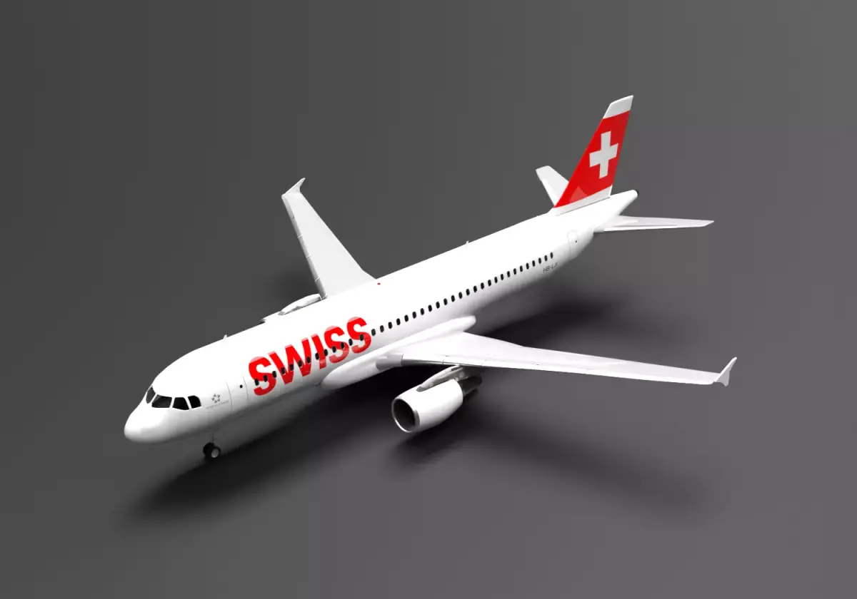 Airbus A320  SwissAir Livery 3D model
