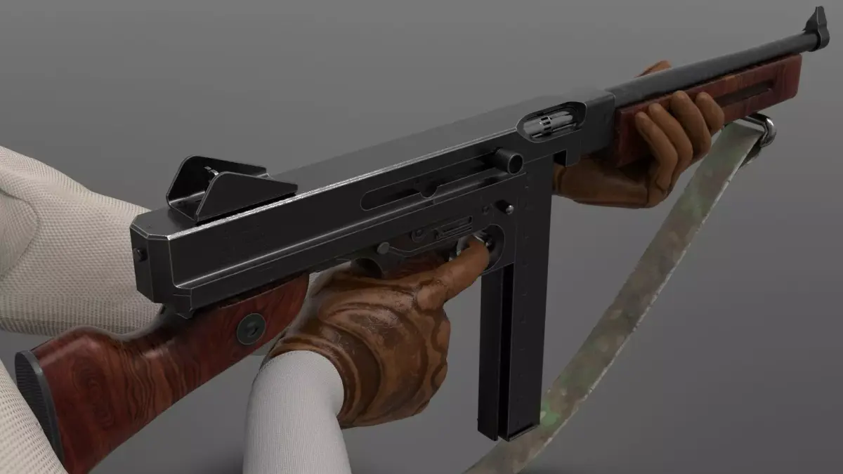 Fps weapon m1A1 ww2 Fps - Tps Low-poly 3D model