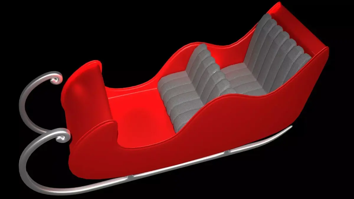 Santas Sled Low-poly 3D model