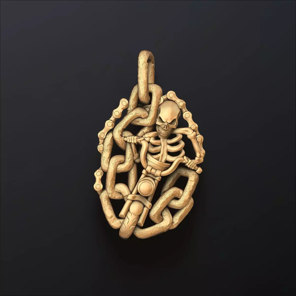 Biker Skull Pendant 3D print model