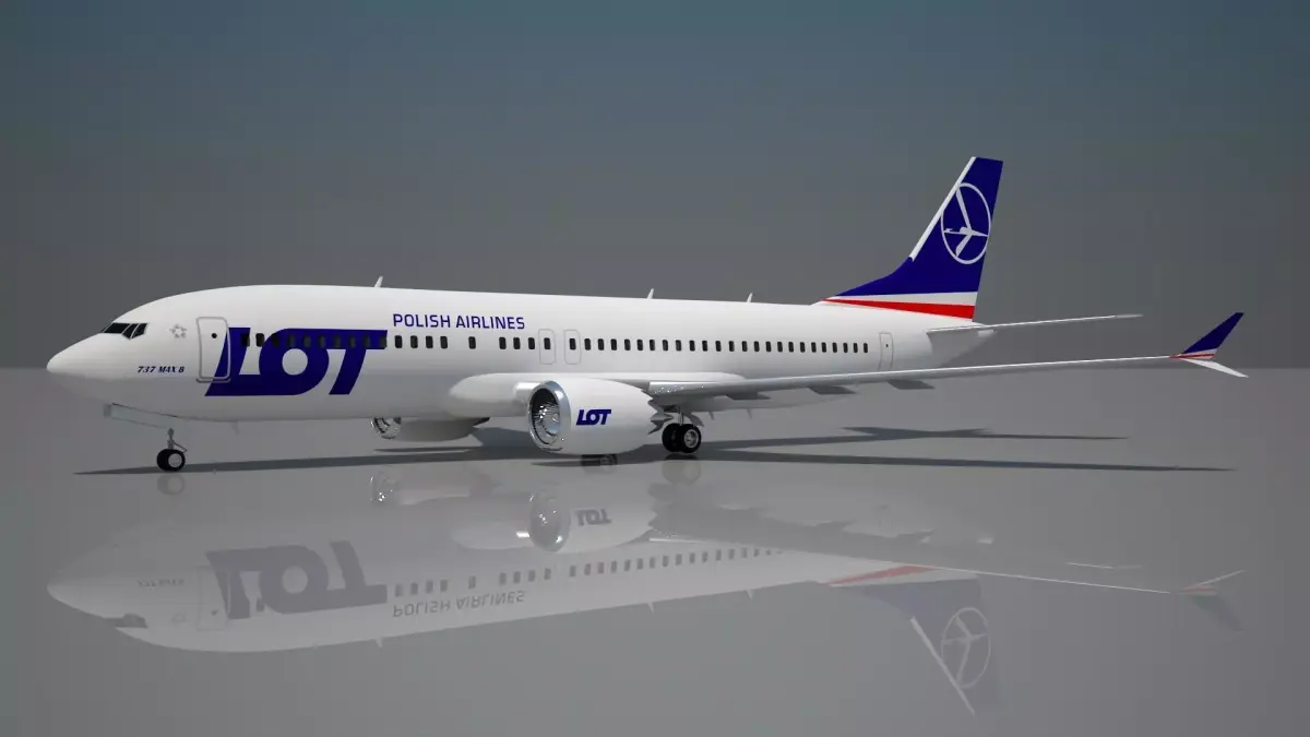 Lot polish Boeing 737 Max 8 Aircraft 3D model