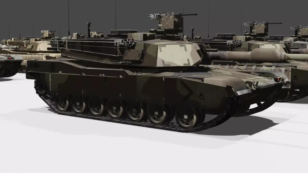 MI Abrams Main Battle Tank Low-poly 3D model