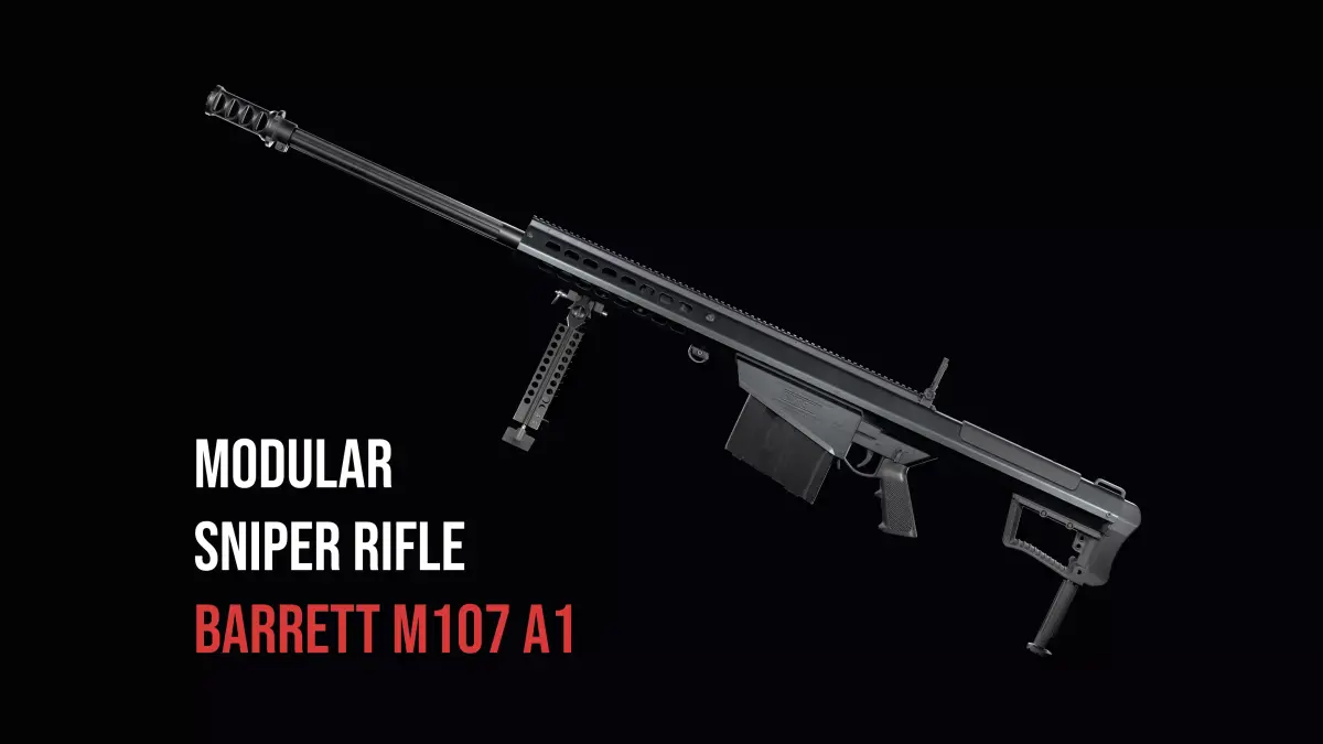 Modular Anti materiel sniper rifle Barrett M107A1 Low-poly 3D model