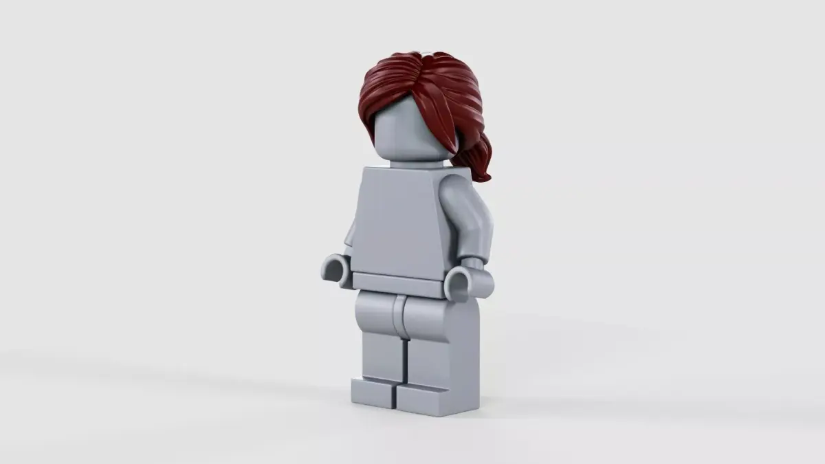 Lego Minifigure Brown Ponytail Hair  3D model