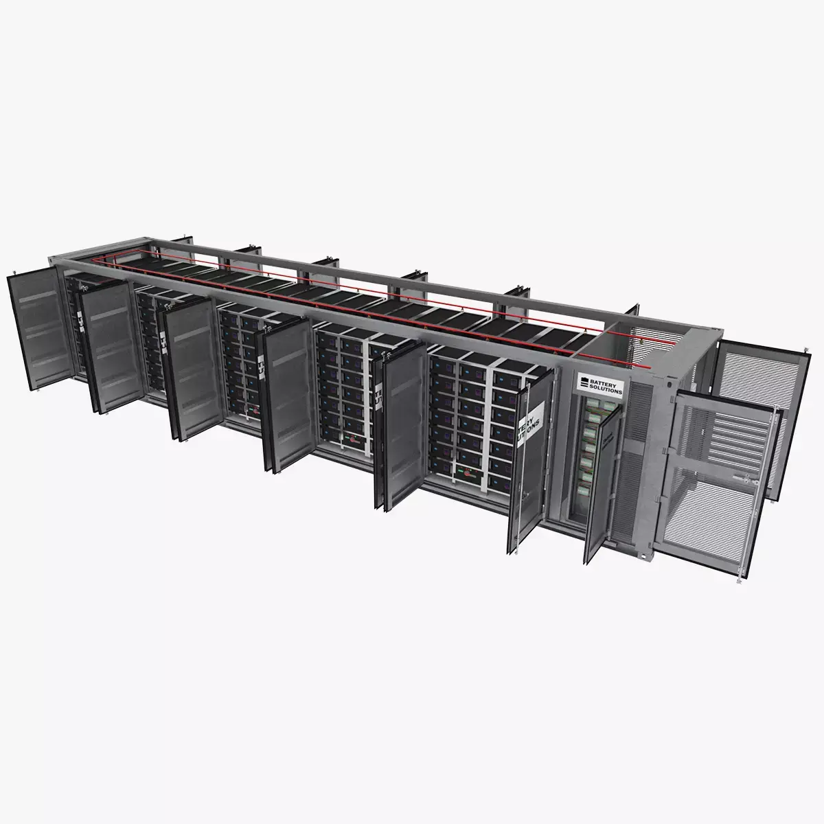 Battery Energy Storage System Container BESS PBR 3D model