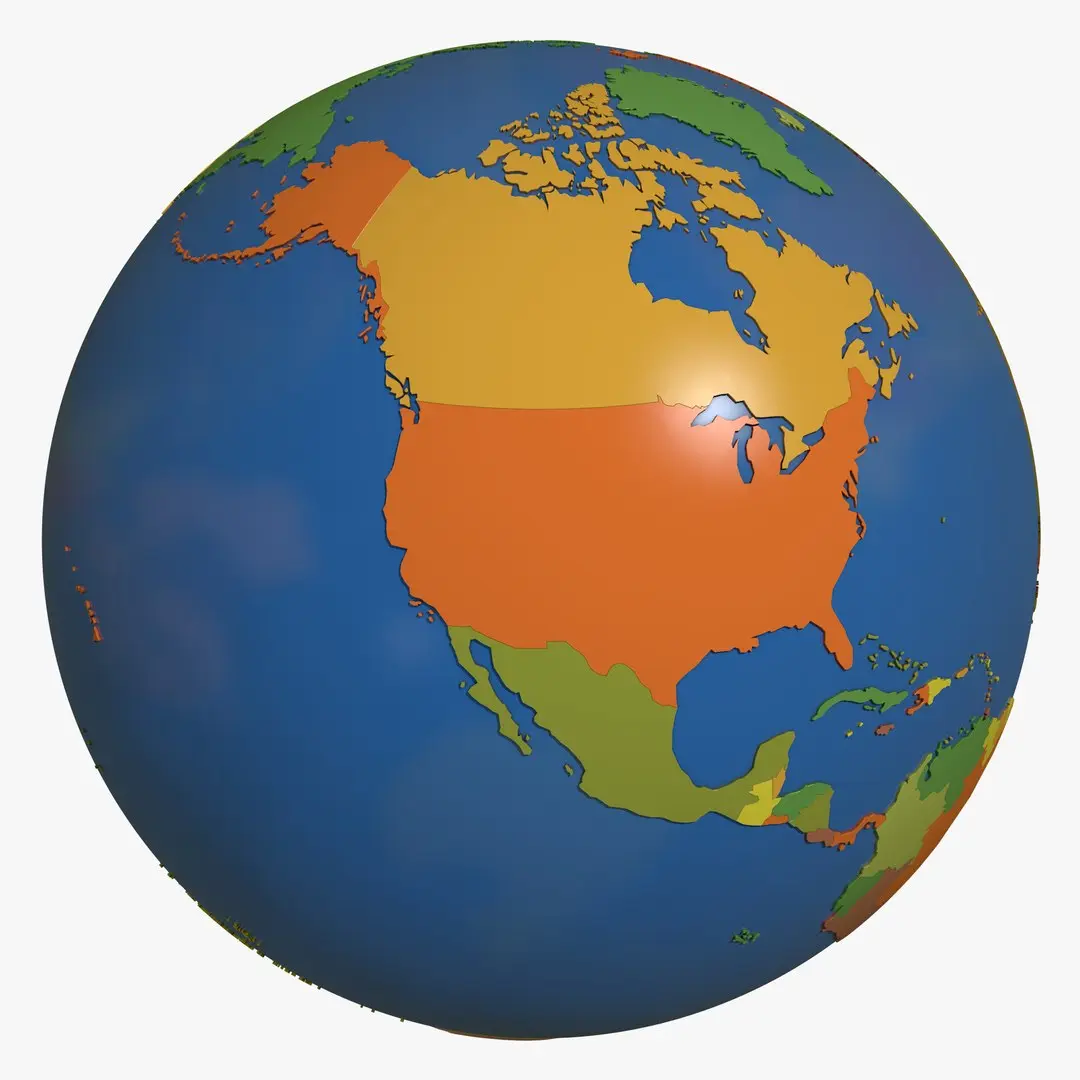 Geopolitical Earth Globe 3D model