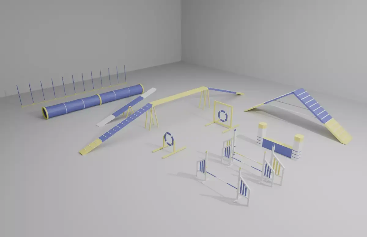 Dog training agility course equipment 3D model obstacles 3D model