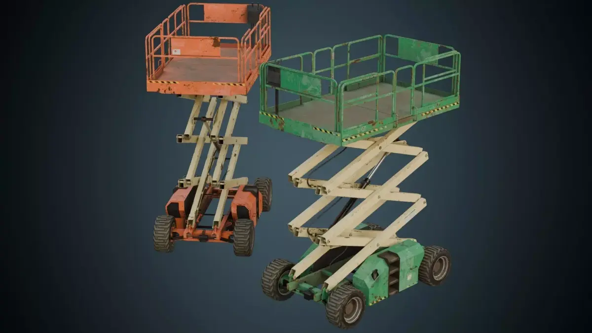 Scissor Lift 2B Low-poly 3D model