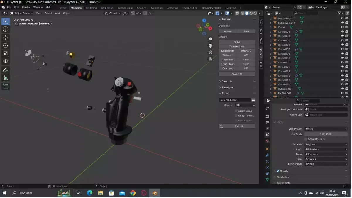 F-14 tomcat joystick 3D model