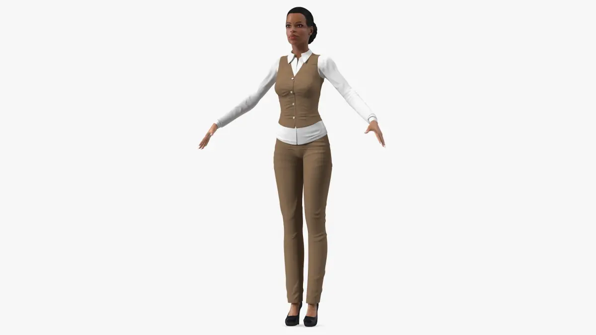 Light Skin Business Style Woman Rigged for Cinema 4D 3D model