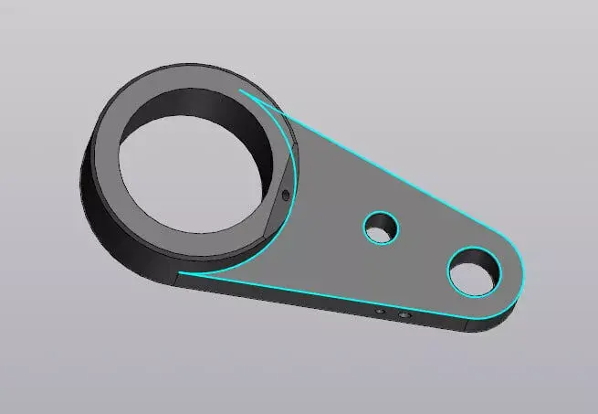 Mechanical Lever Arm with Bearing Eye - Machine Control Part 3D model