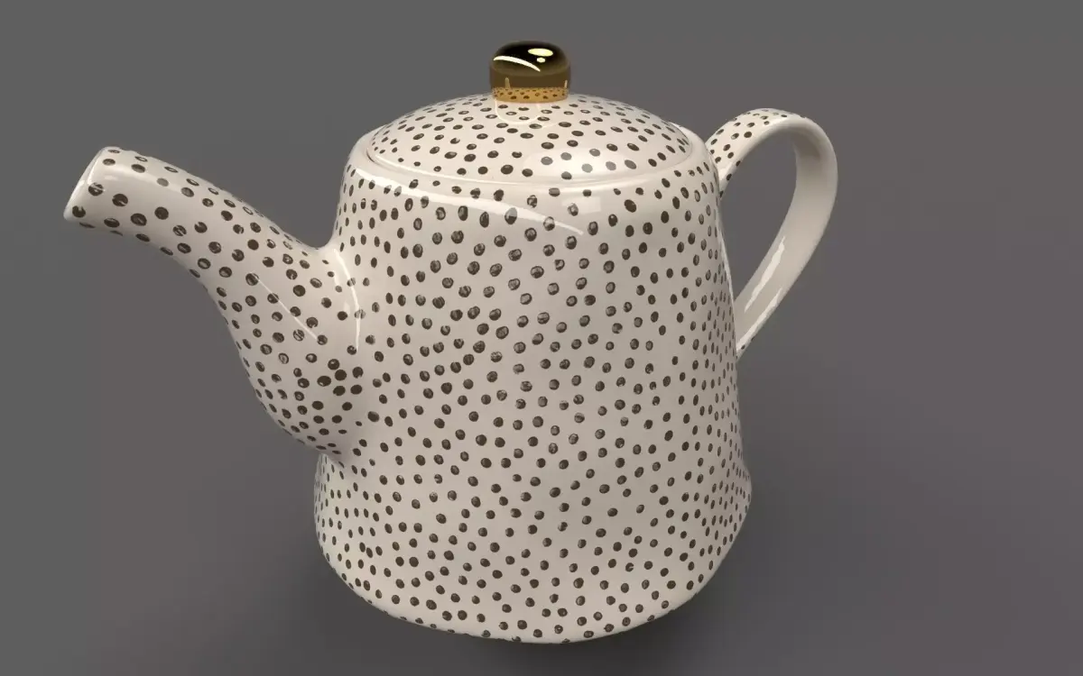 Tea bot Low-poly 3D model