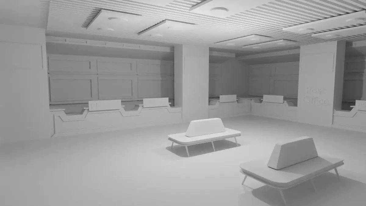Post Office Interior Low-poly 3D model buy