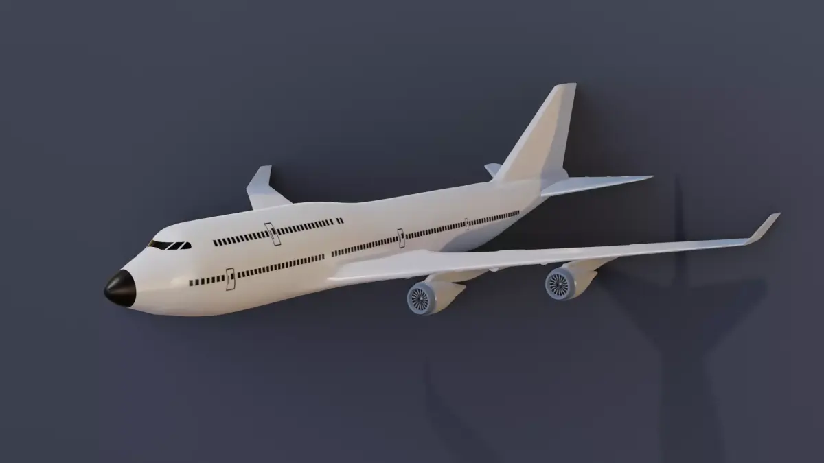 Boeing 747-400 Low-poly 3D model