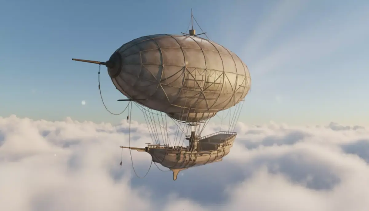 Steampunk Airship  Premium 3D Model Low-poly 3D model