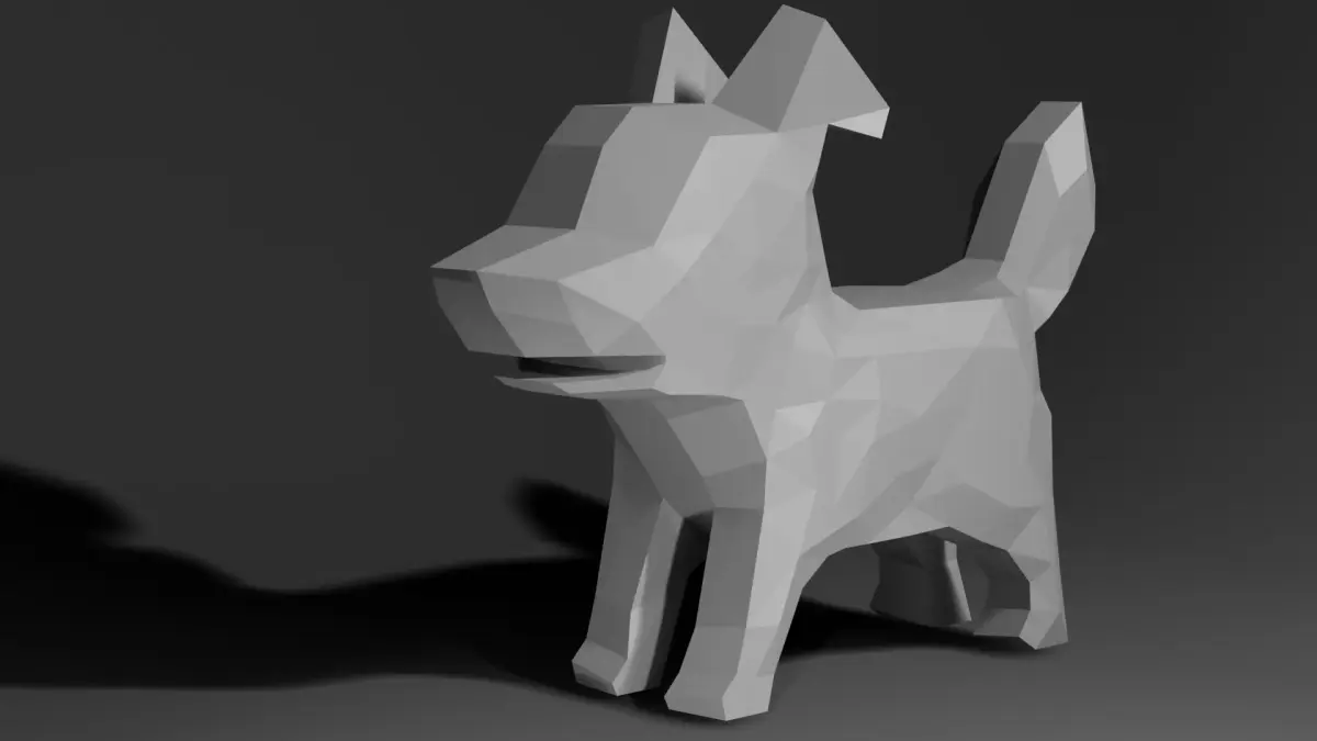 Low-Poly cute dog Low-poly 3D model