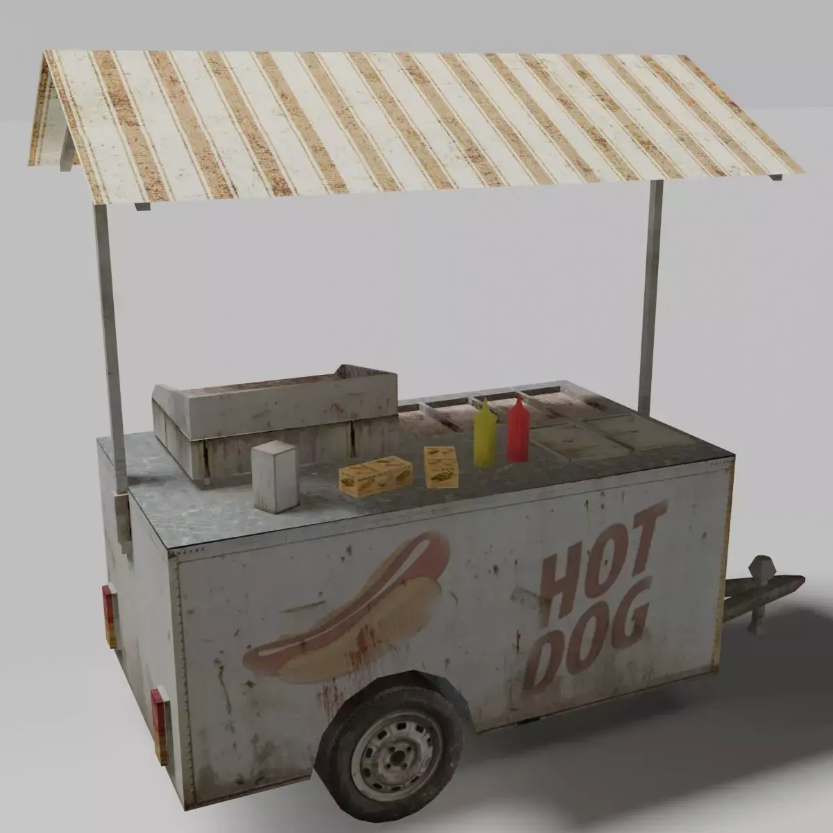 Food Cart Low-poly 3D model get