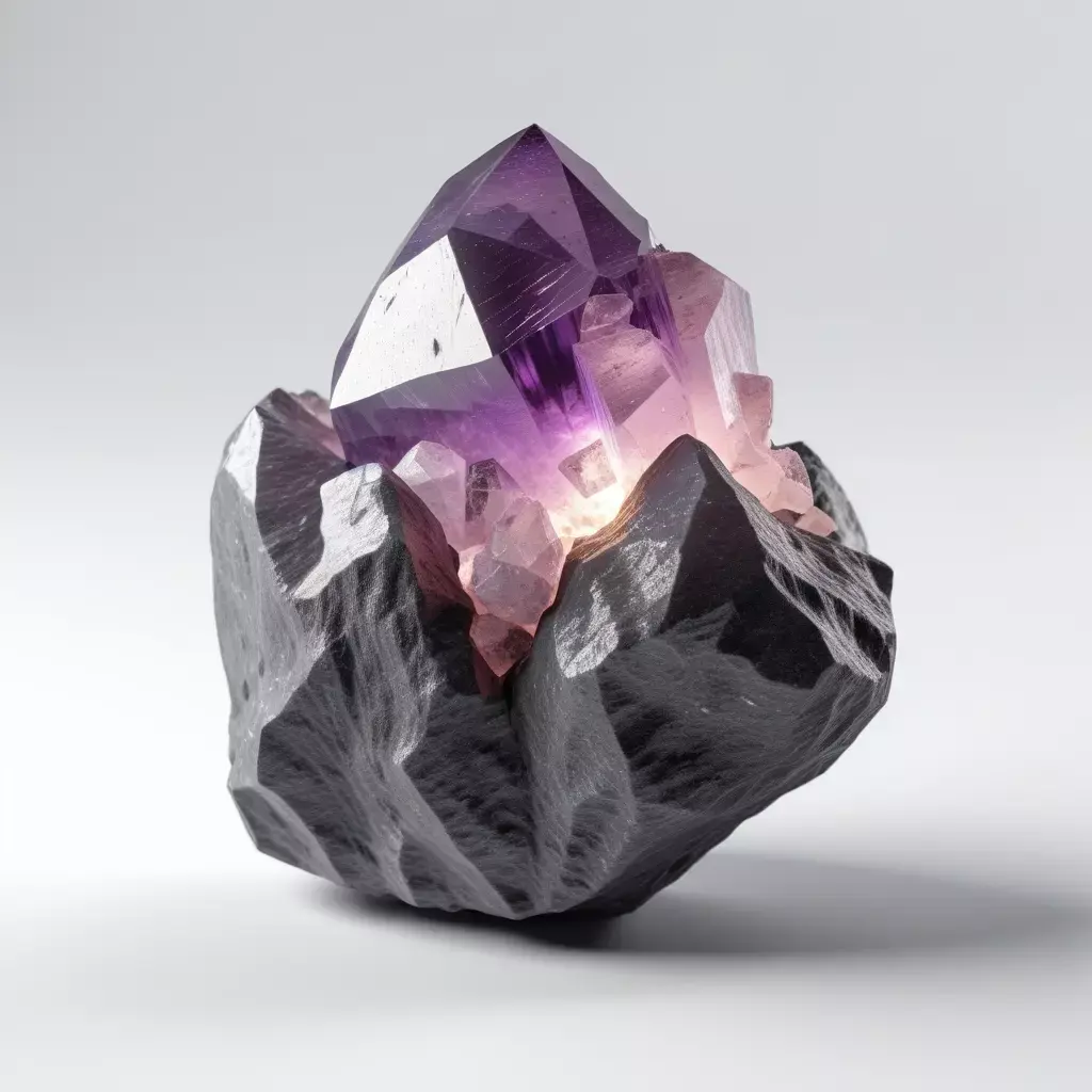 Glowing Amethyst Crystal Geode Formation 3D model