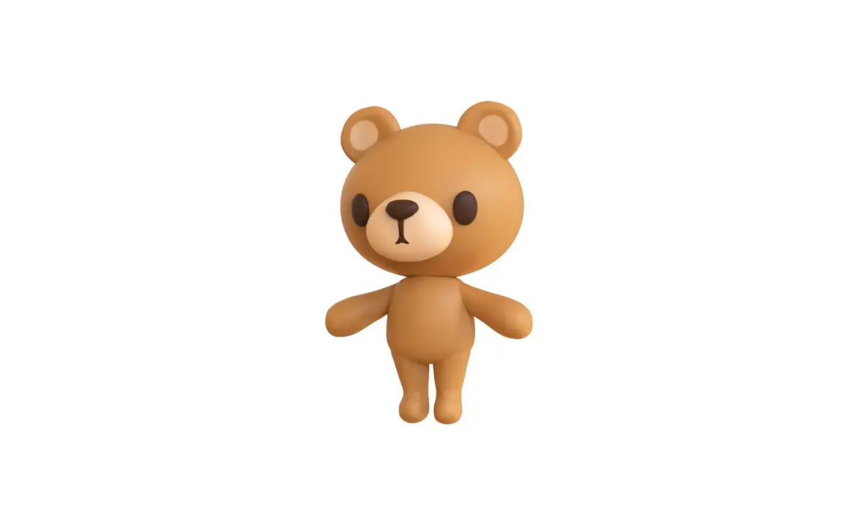 Little animal cute - Cartoon Bear - Character 001 Low-poly 3D model