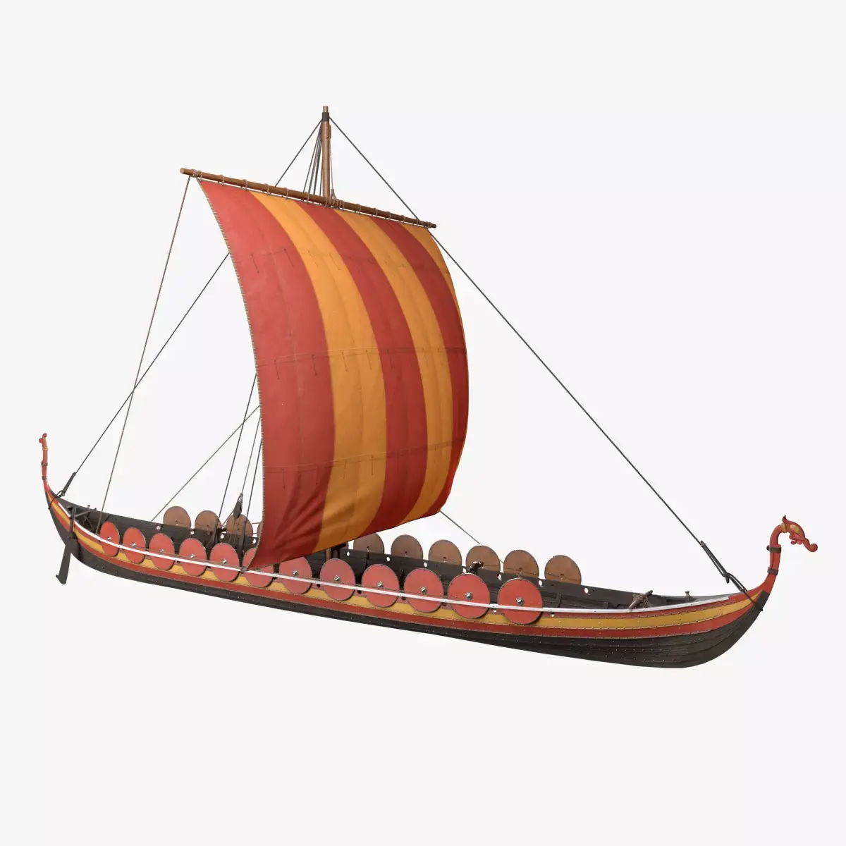 Viking Longship Low-poly 3D model