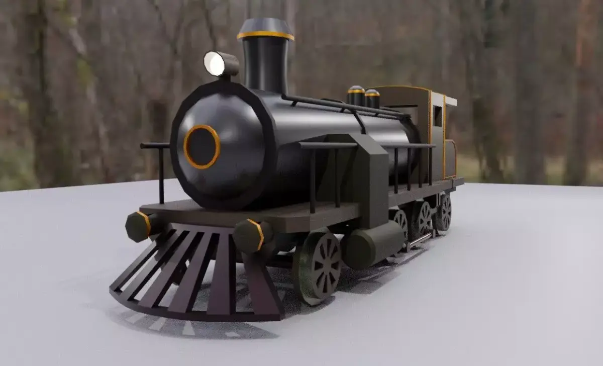 Old Locomotive - Train - Steam - Trem a Vapor Low-poly 3D model