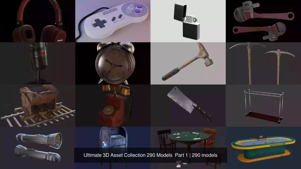 Ultimate 3D Asset Collection 290 Models  Part 1 3D Model Pack