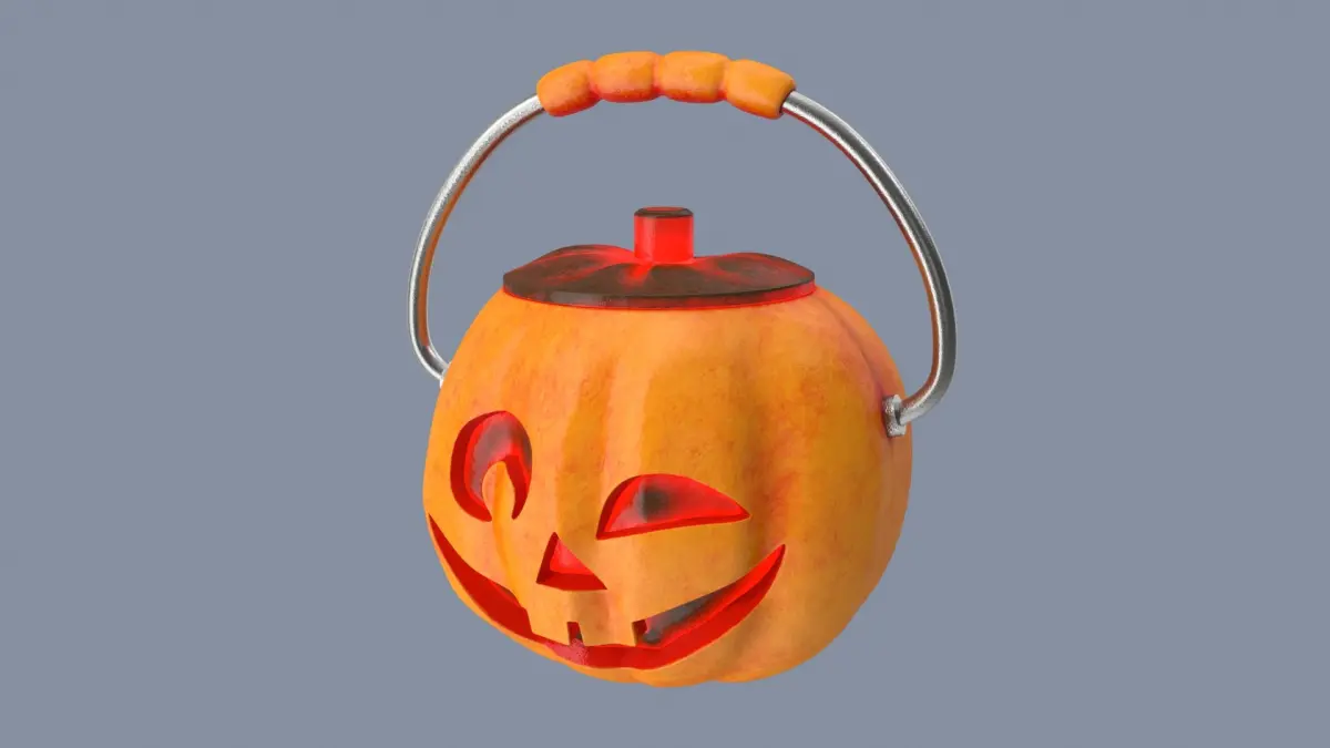 Jack o Lantern Glow face Bucket 3D model