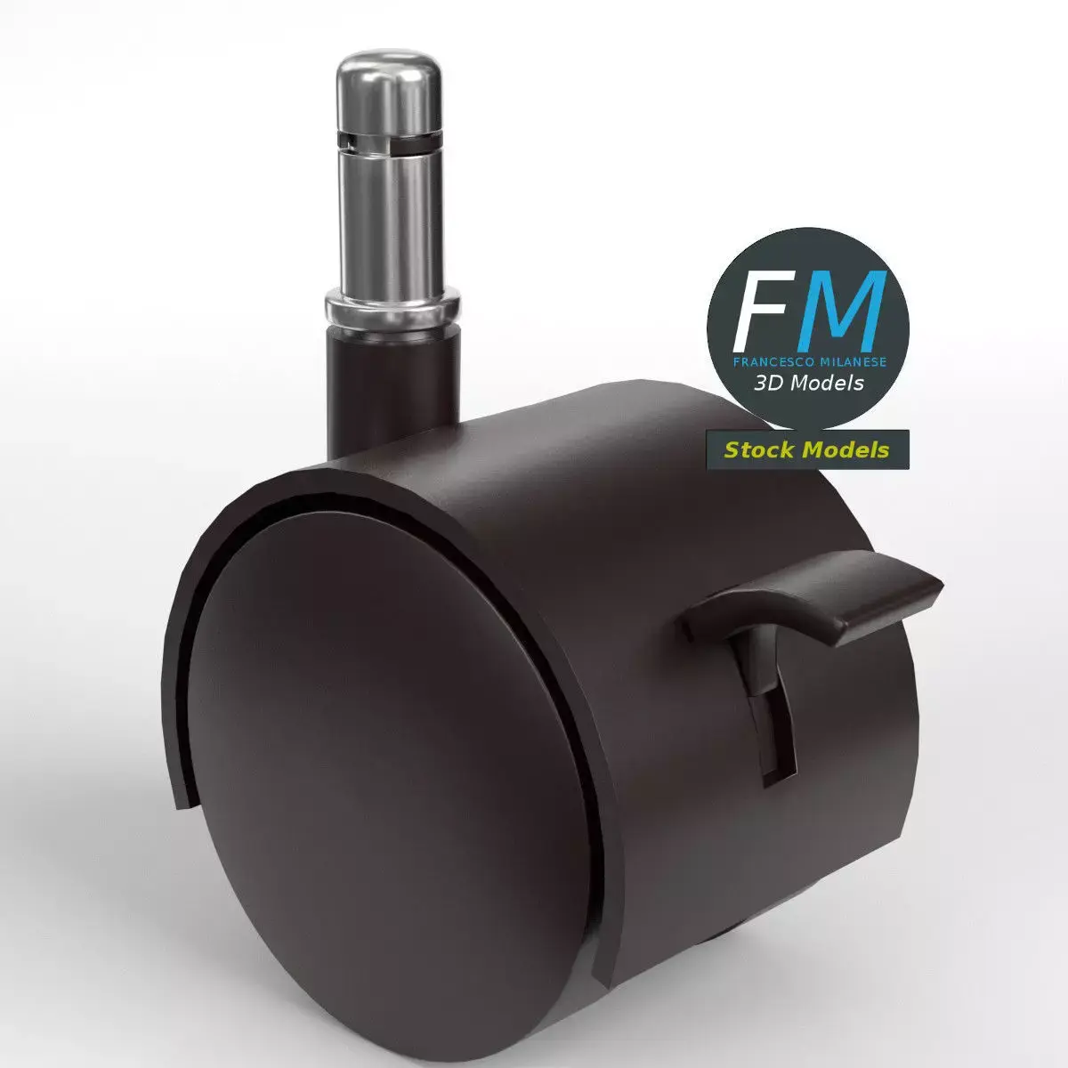 Trolley wheel with brake 3D model