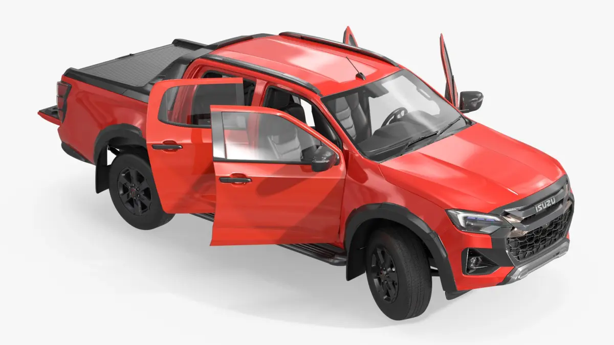 Isuzu D-MAX 4x4 Truck Red Rigged 3D model