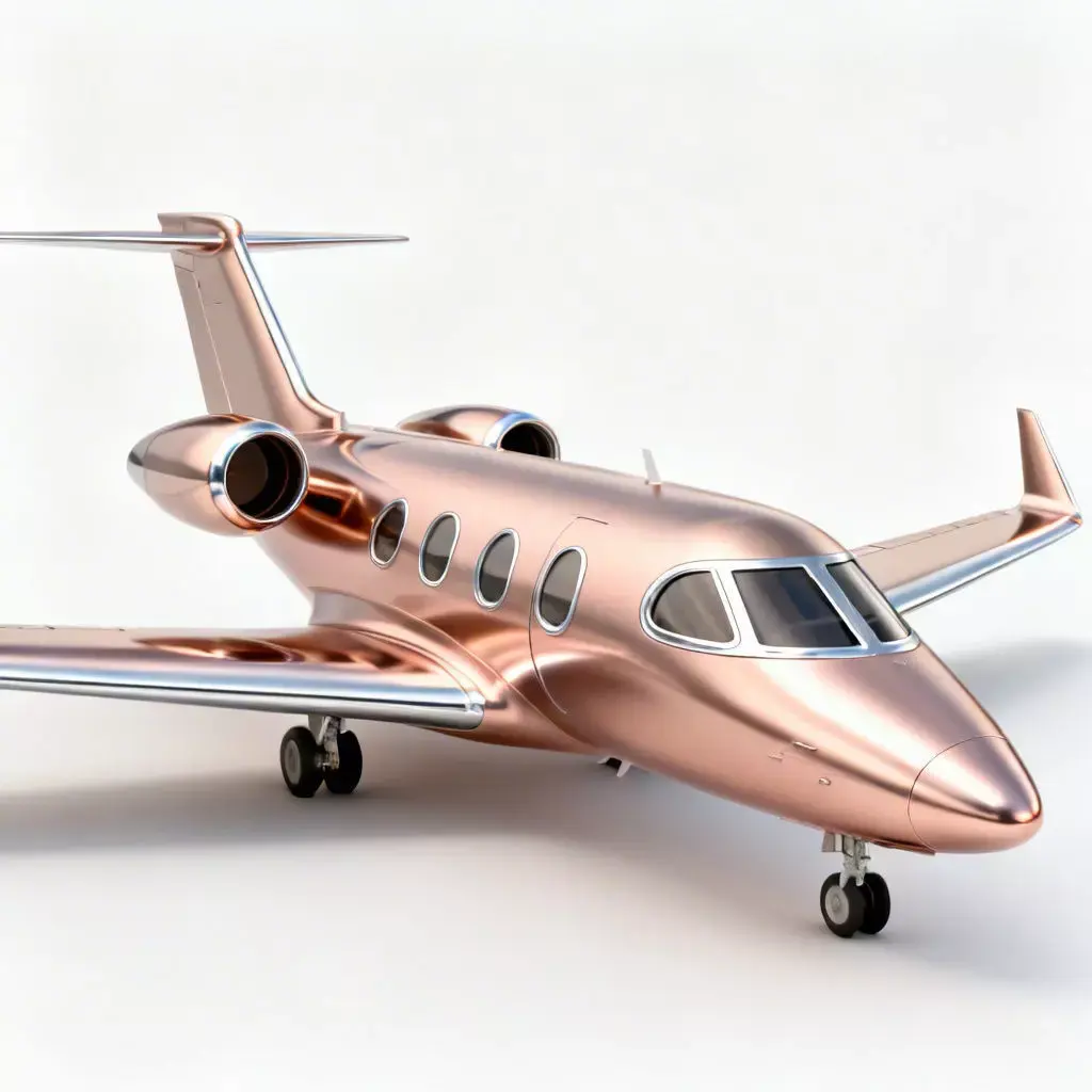 Rose Gold Zenith Luxury Executive Jet Low-poly 3D model
