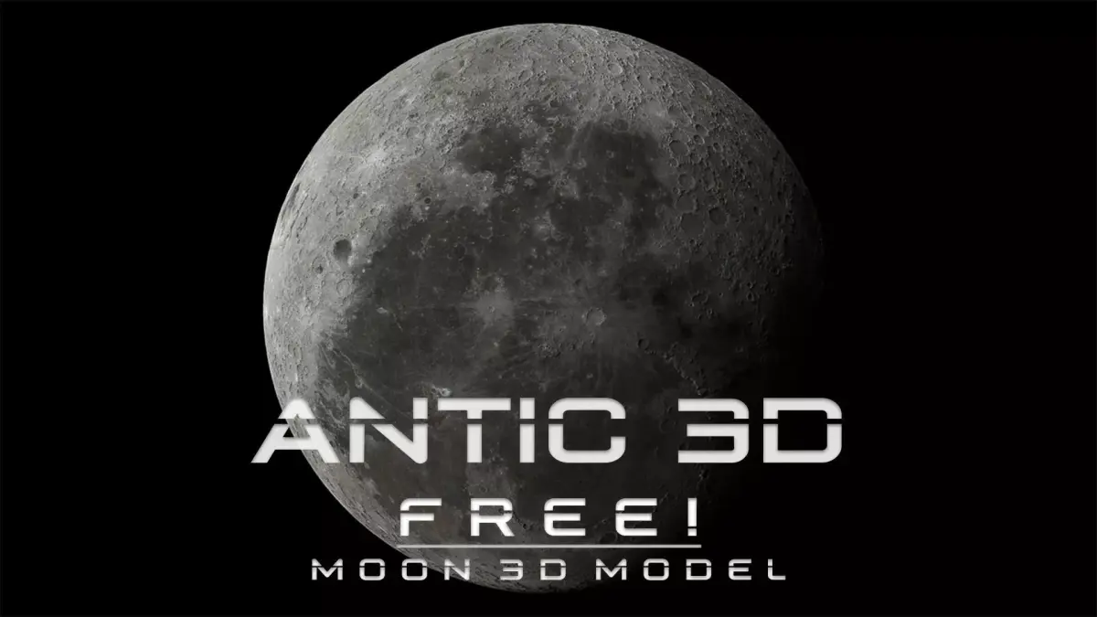 A large rock formation in the middle of nowhere Moon Low-poly 3D model