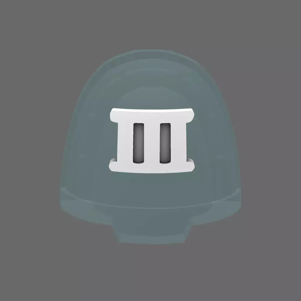 Space Knights V10B Standard Roman Numeral 03 Shoulder Symbols 3D print model