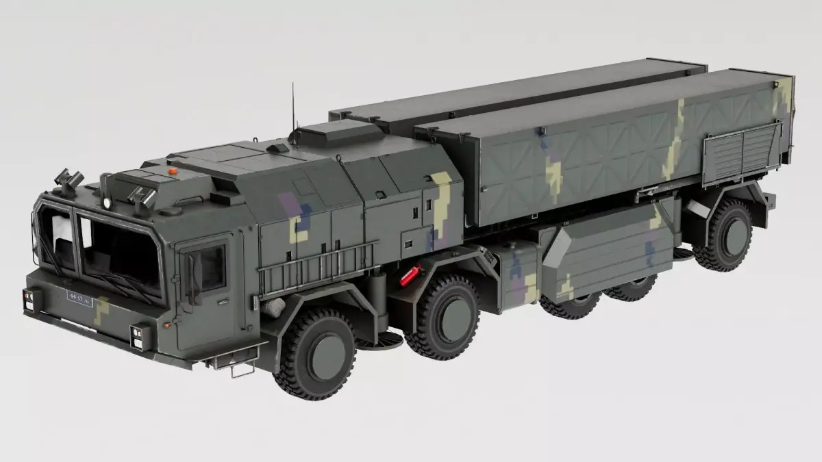 Ukraine Sapsan Hrim-2 Missile System Low-poly 3D model