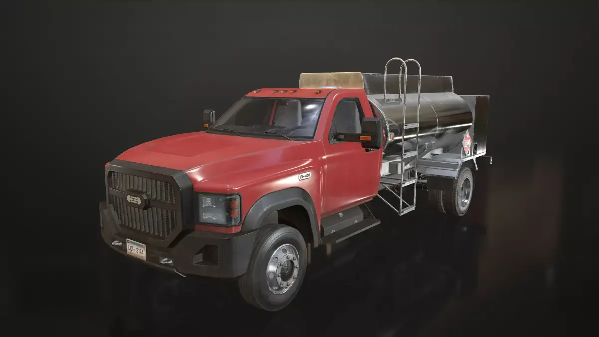 Medium Duty VX400 - Fuel Truck Low-poly 3D model