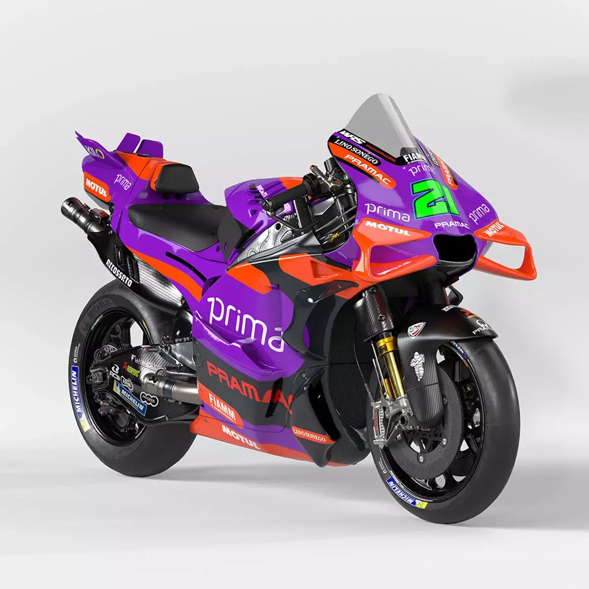 Pramac Ducati MotoGP Low-poly 3D model