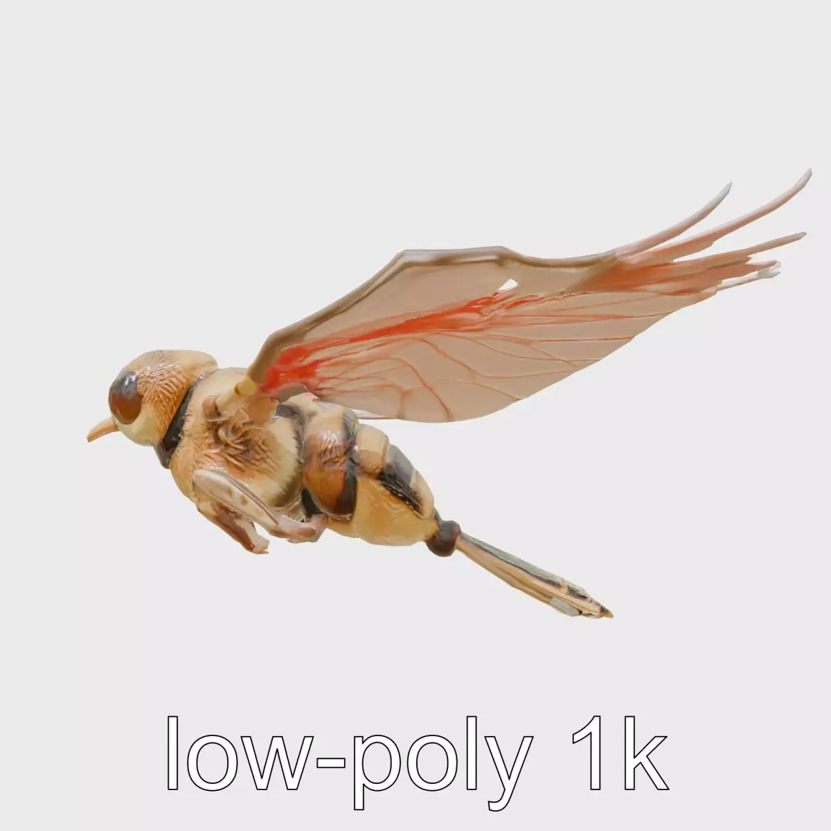 Mechanical Flying Bee Garden Assistant Low-poly 3D model
