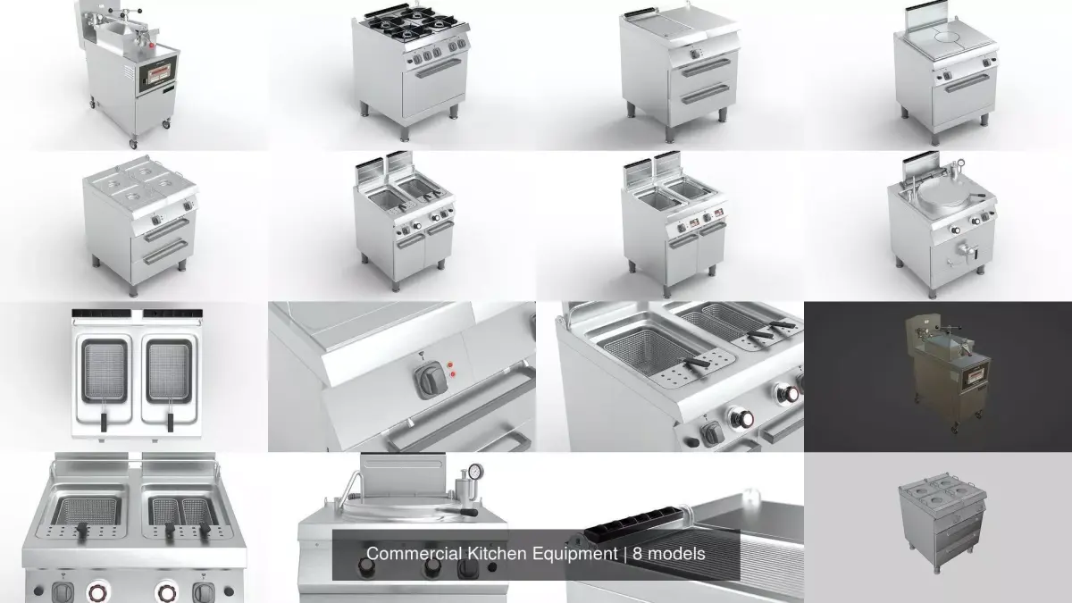 Commercial Kitchen Equipment 3D Model Collection