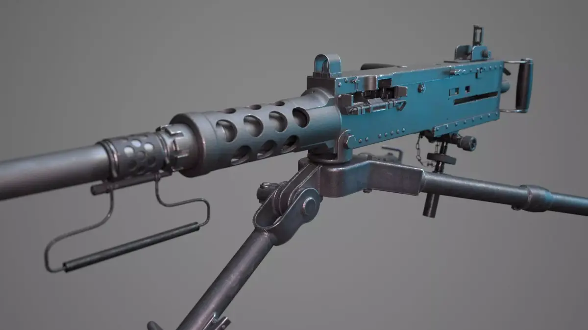 M2 Browning 50 CAL Machine Gun HQ 3D model