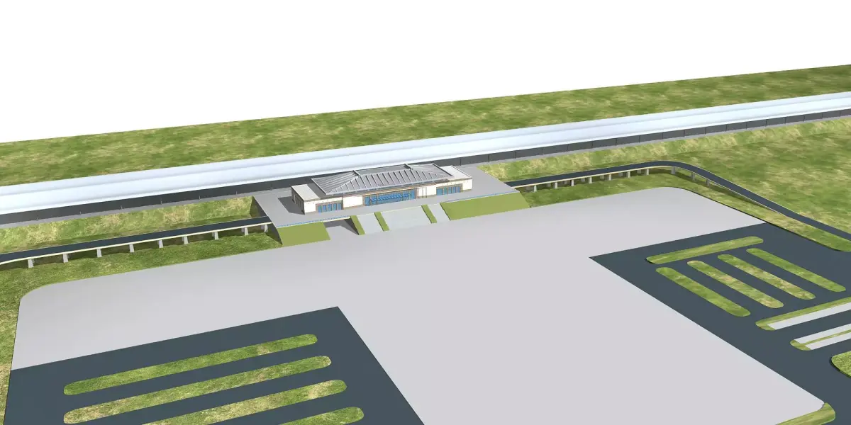 Station Building 3D model 9