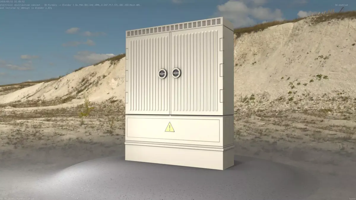 Electrical Distribution Cabinet 135 Low-poly 3D model