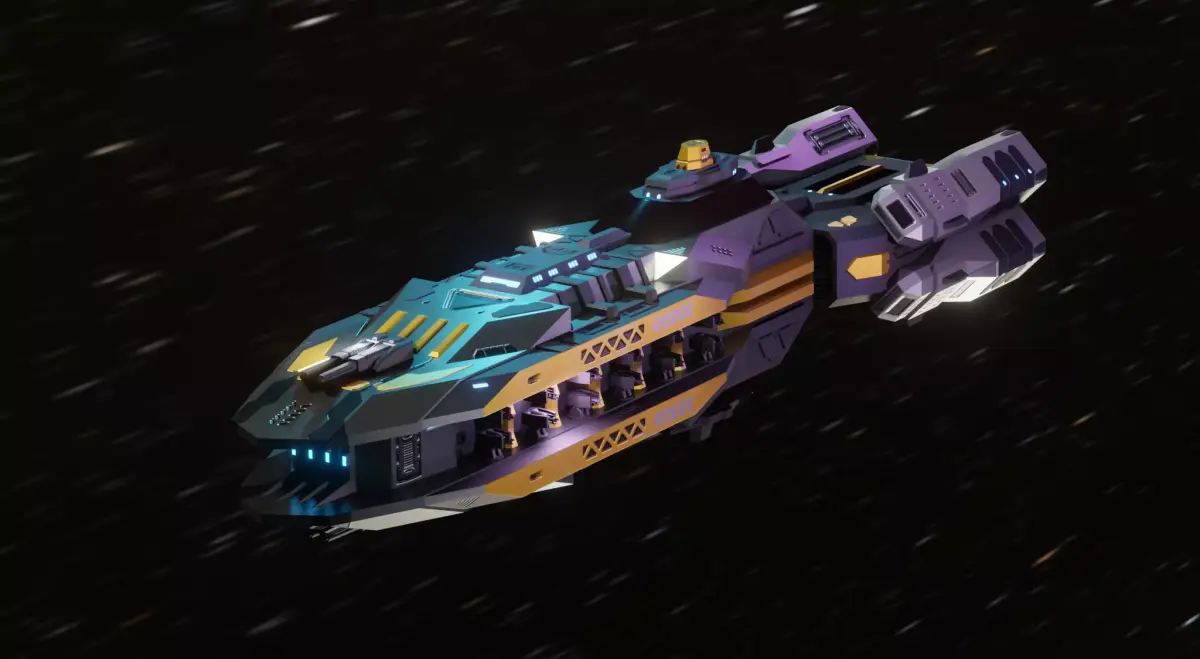 The Serpent Spaceship Low-poly 3D model