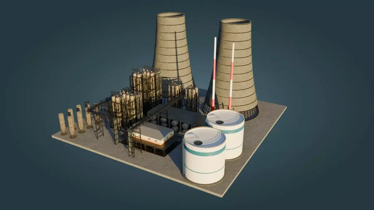 Refinery Unit  - Game Ready - PBR Low-poly 3D model