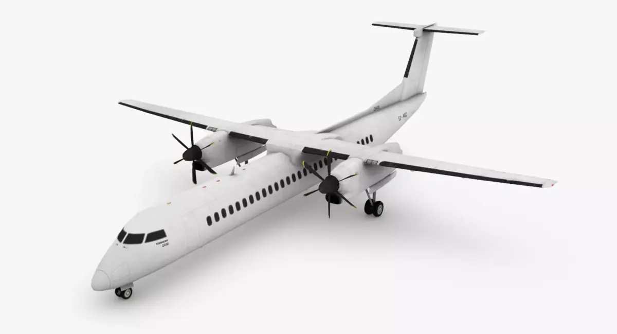 Dash Q400 Low-poly 3D model